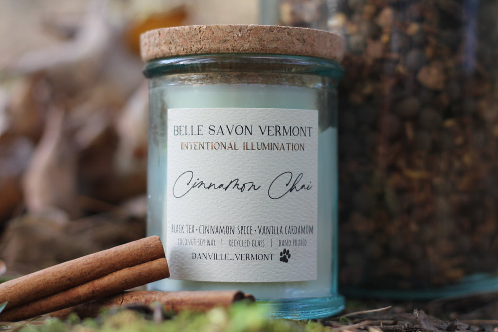 Coconut & Soy Wax Recycled Glass Container Candle-4 Ounce-Hand Poured in Vermont
