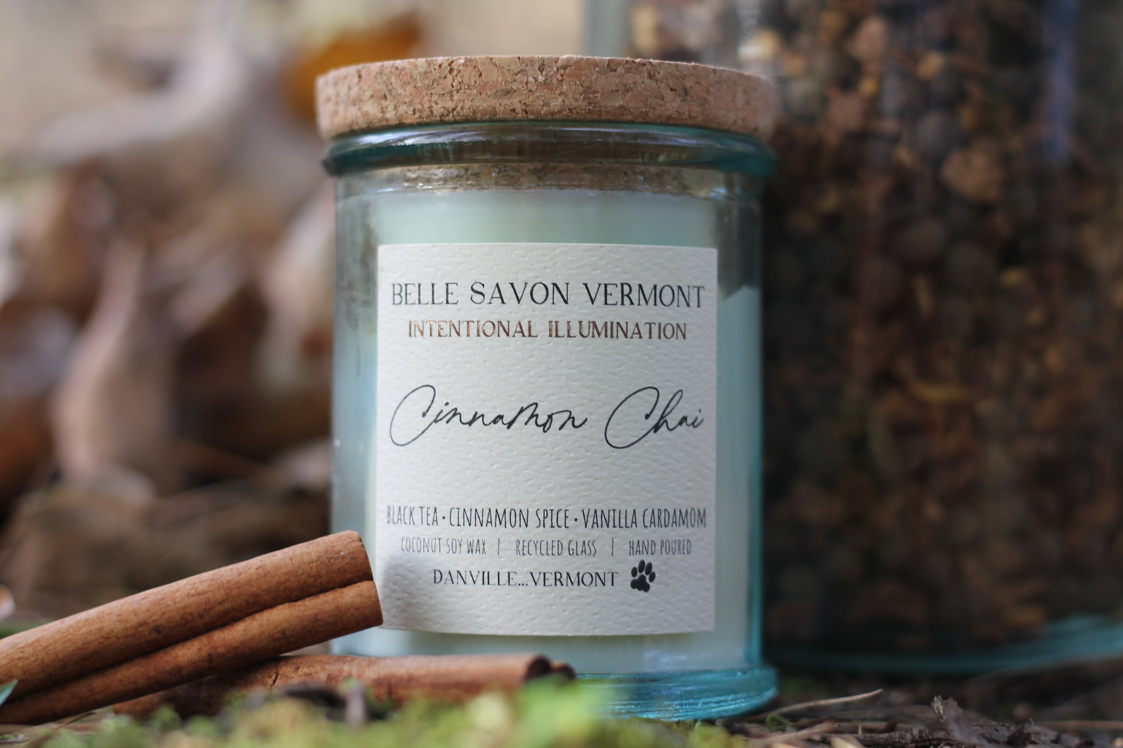 Coconut & Soy Wax Recycled Glass Container Candle-4 Ounce-Hand Poured in Vermont