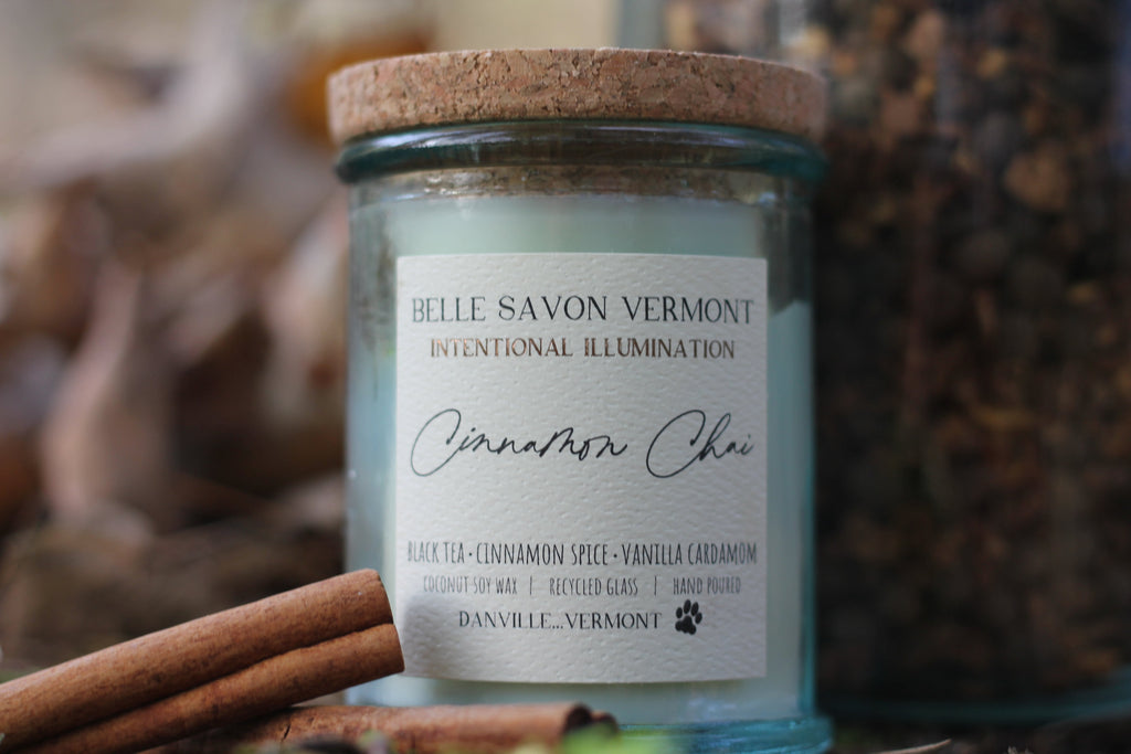 Coconut & Soy Wax Recycled Glass Container Candle-4 Ounce-Hand Poured in Vermont
