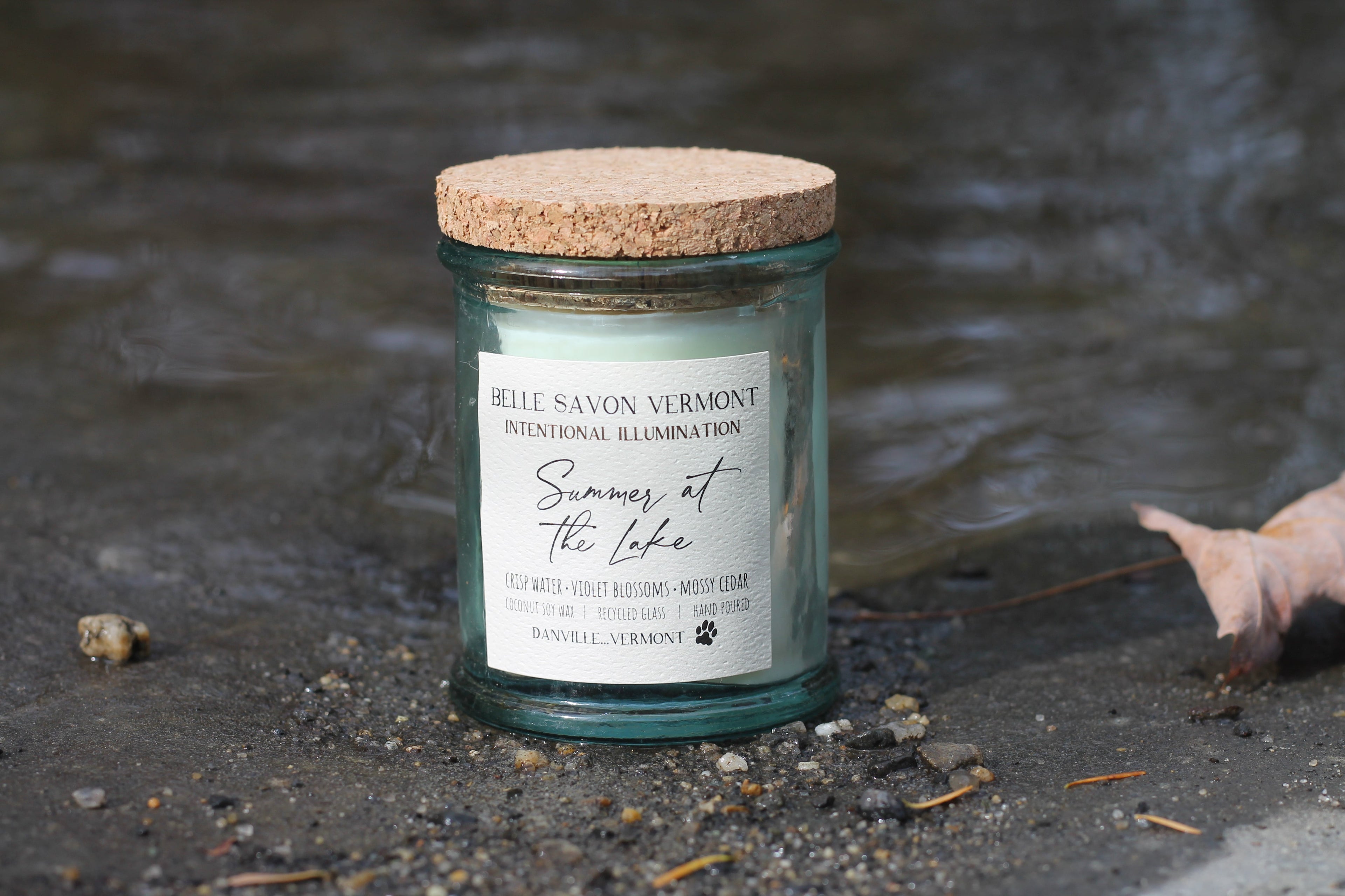 Coconut & Soy Wax Recycled Glass Container Candle-4 Ounce-Hand Poured in Vermont