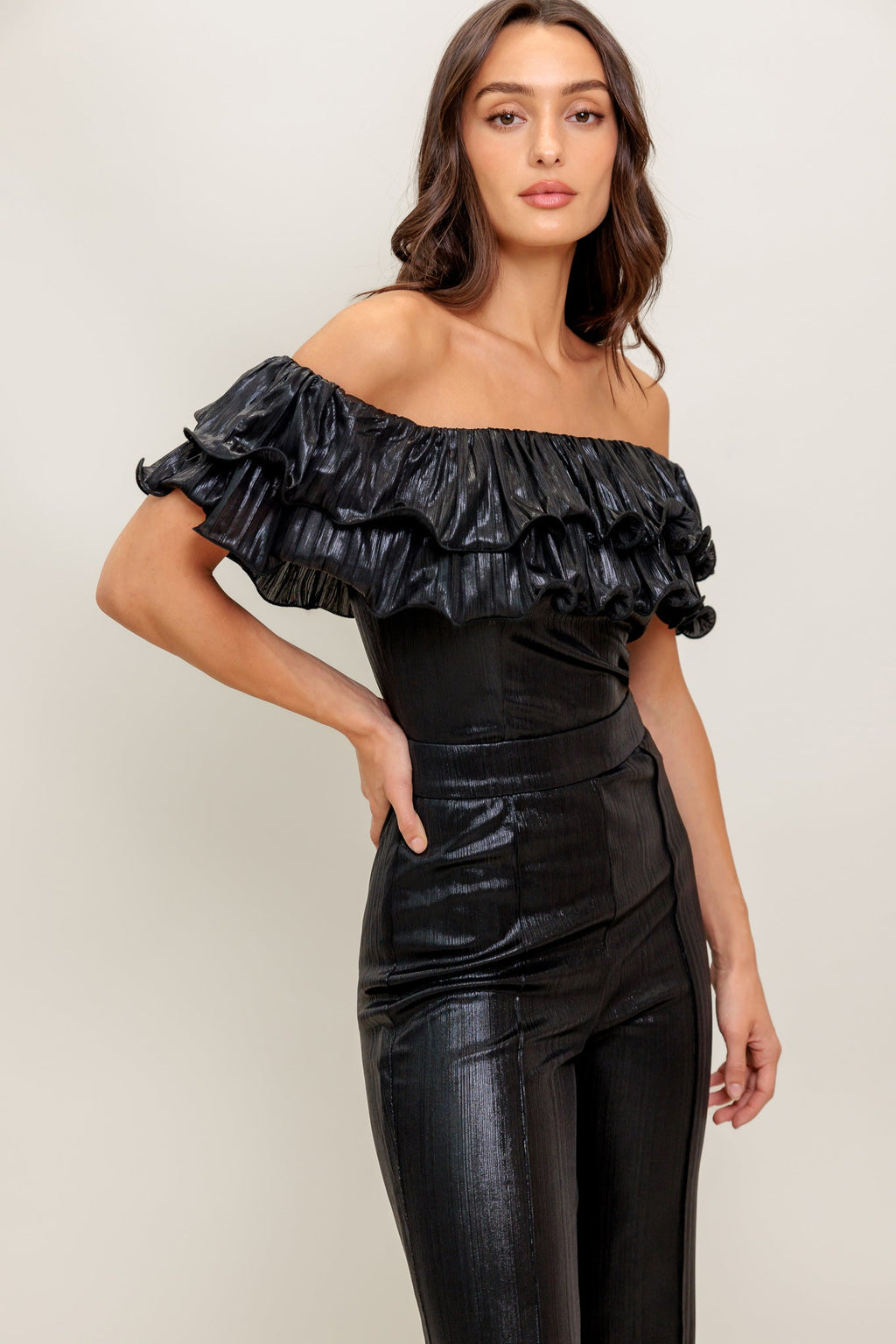 ANGEL EYES COATED WOVEN JUMPSUIT