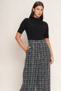 ÉCHEC PARISIEN KNIT TOP AND TWEED PANT JUMPSUIT