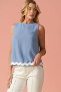DRIFTING CURRENTS WOVEN TOP