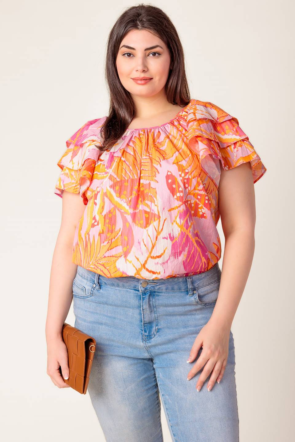 EVENING GLOW PINK WOVEN TOP