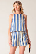 AROUND THE WORLD WOVEN TOP AND SHORT SET