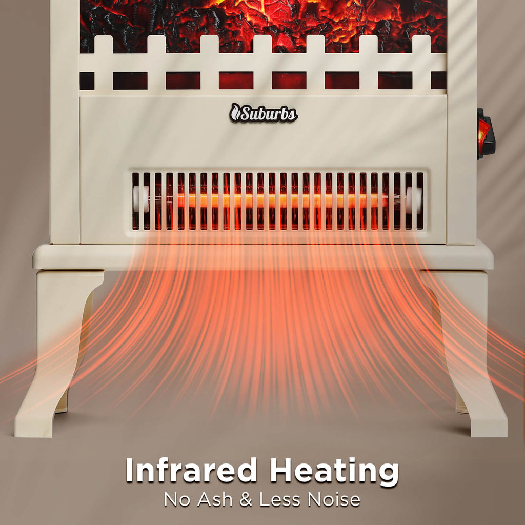(Open Box) Suburbs TS17Q Electric Fireplace Stove Heater