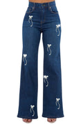 GJG Denim Wide Leg Jean with charms