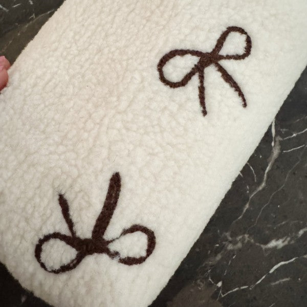Boucle Bow Cosmetic Case - Soft Structured Makeup