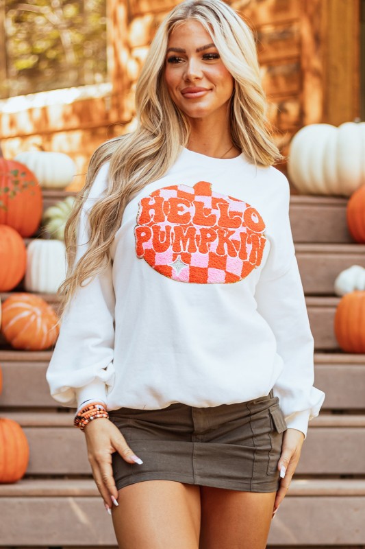 Blair Halloween Pumpkin Patched Pullover Sweatshirt
