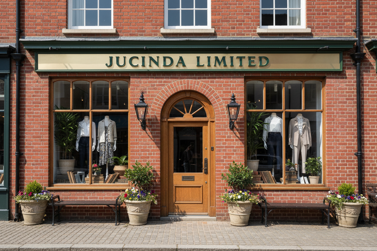 brick store front with jucinda-limited as the stores name