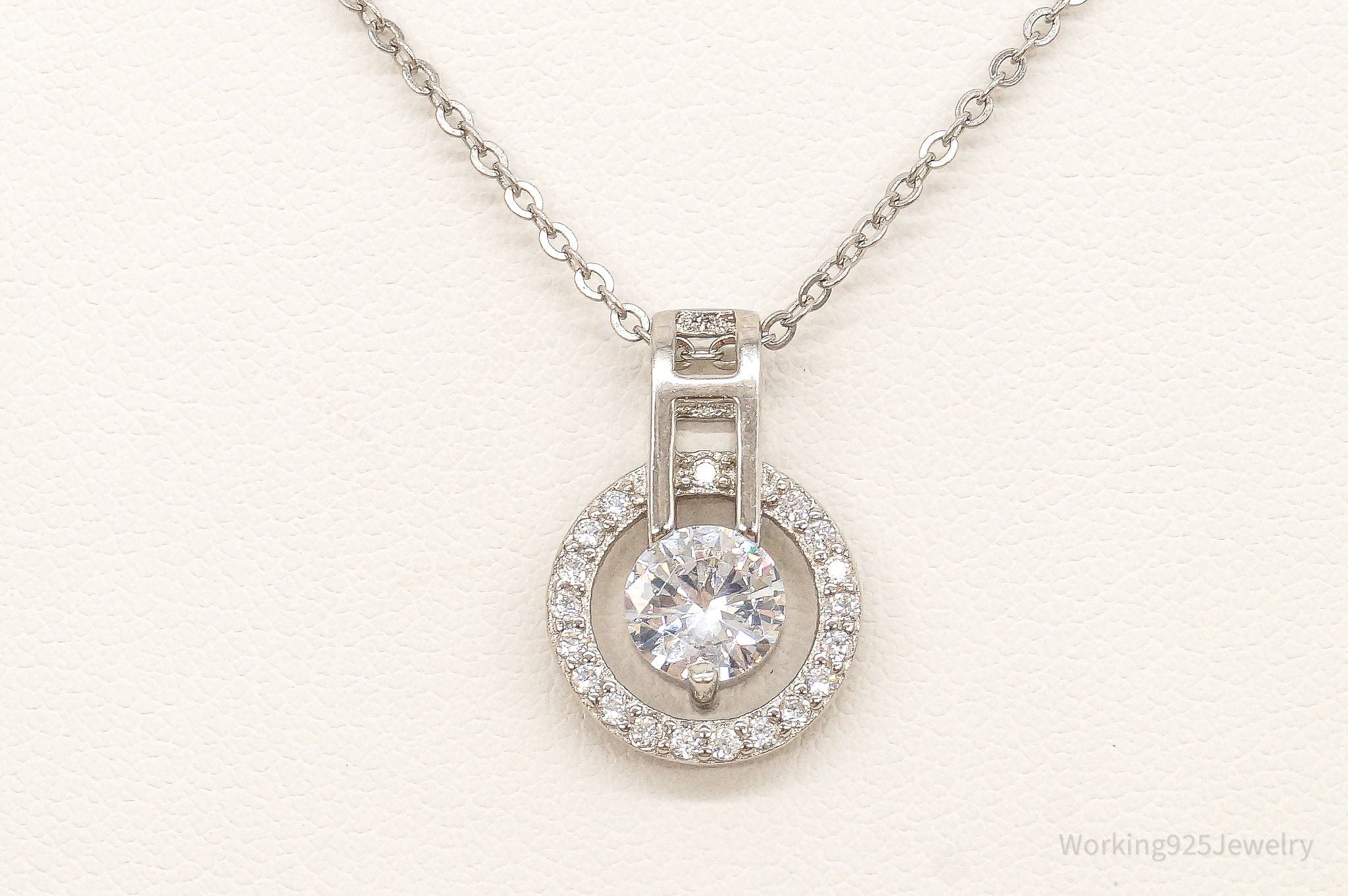 Designer Ryze Cubic Zirconia Sterling Silver Necklace