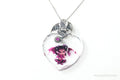 Designer Bradford Exchange Ruby Dragon Large Heart Crystal S.Silver Necklace