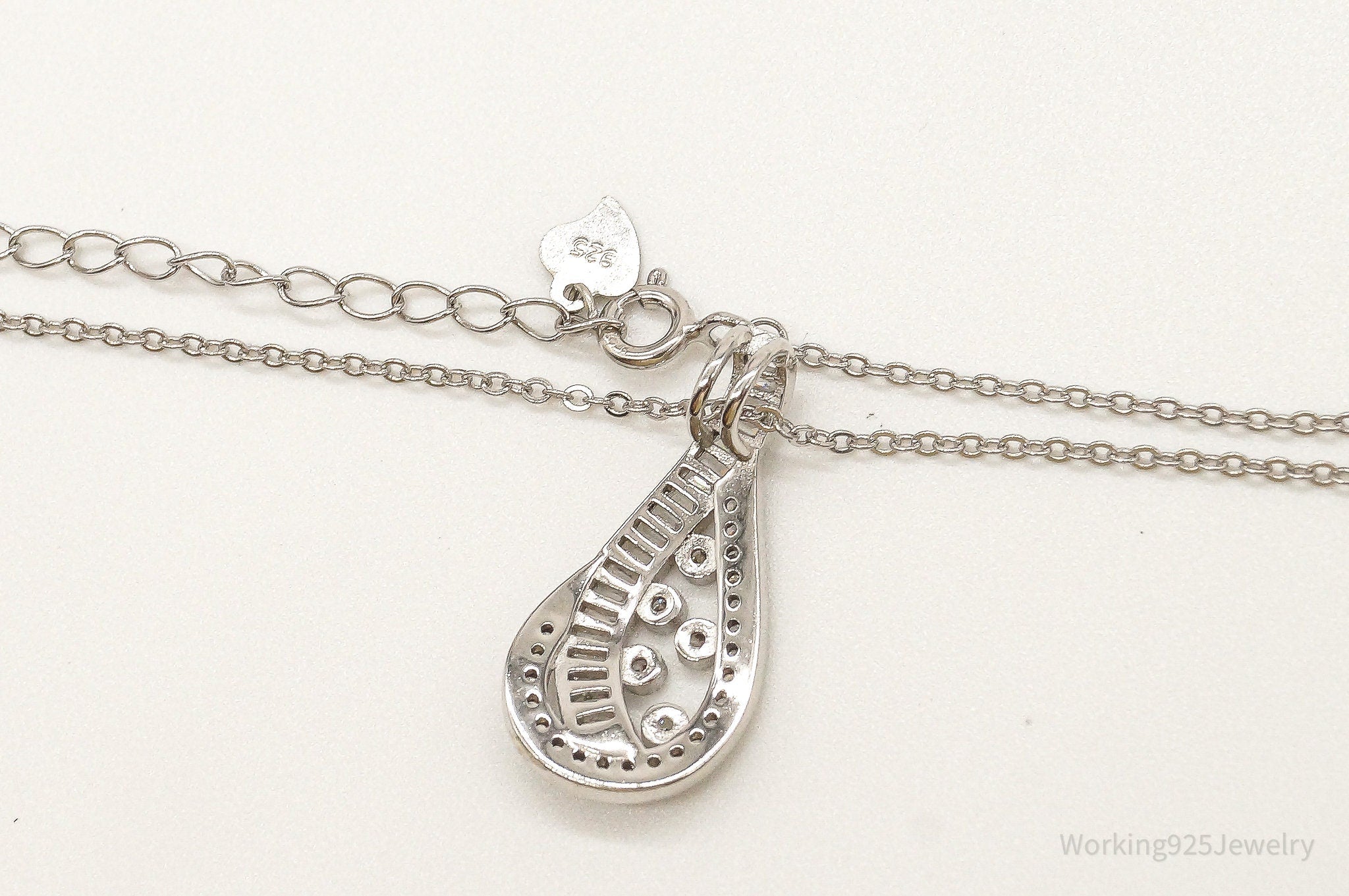 Designer Ryze Cubic Zirconia Sterling Silver Necklace