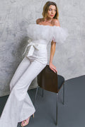 A POWER MOOD WHITE DENIM JUMPSUIT