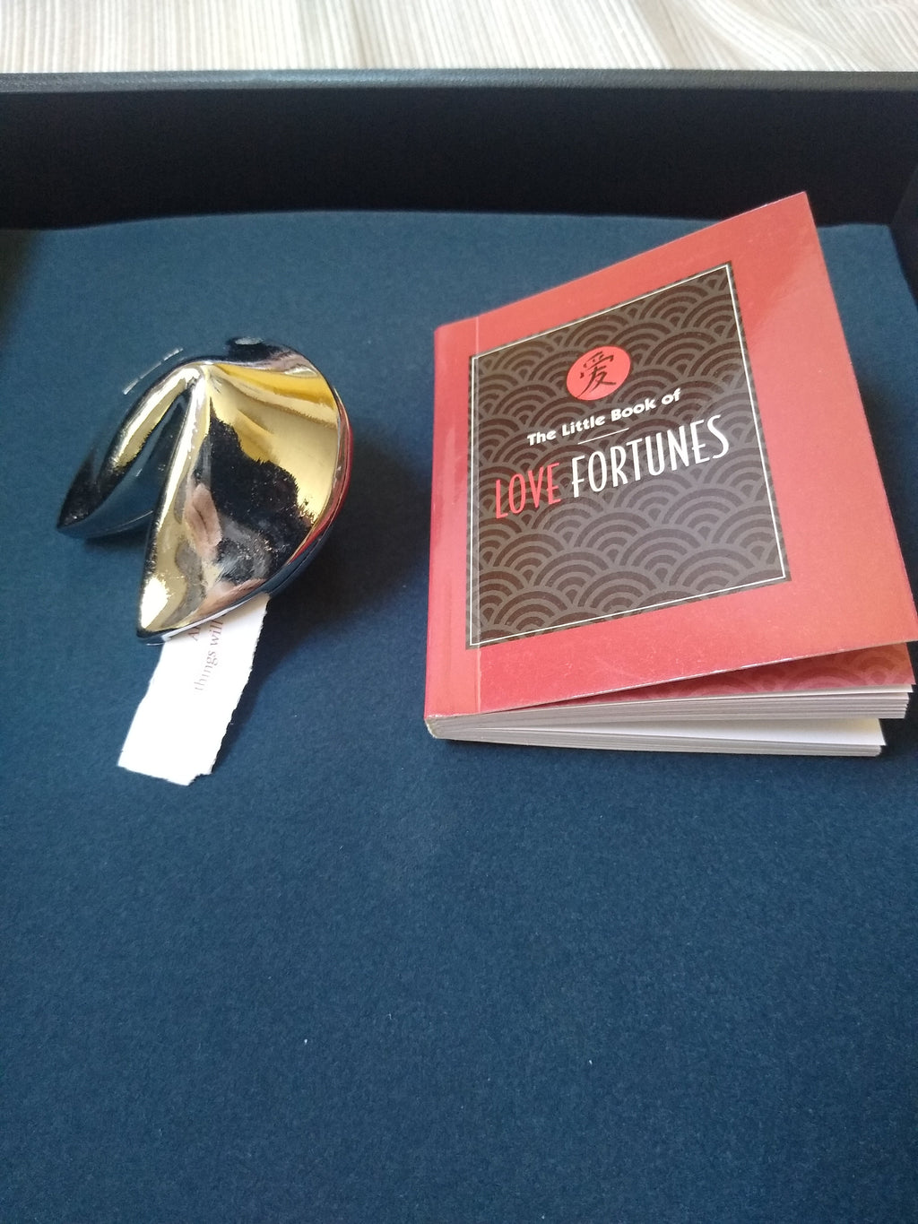 Chrome Plated Fortune Cookie Trinket Box - Do it yourself fortunes ~New~